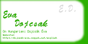 eva dojcsak business card