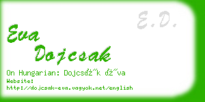 eva dojcsak business card